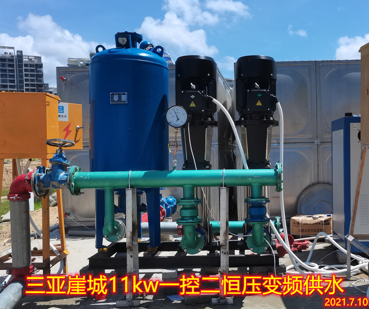 2021.7.10三亞崖城深海裝備產業園11kw一控二恒壓變頻供水
